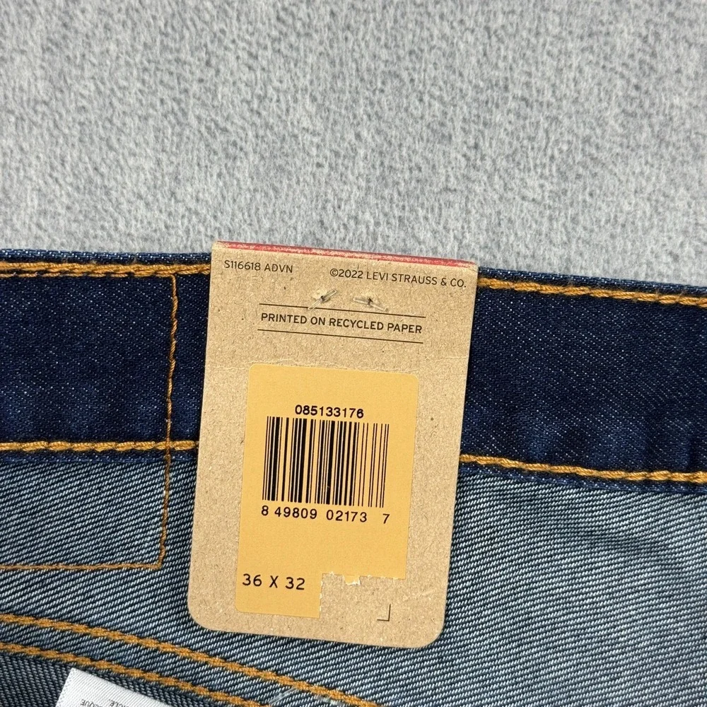 Levis 513 Jeans Mens 36x32 Blue Slim Straight Medium Wash Stretch Denim NWT‎